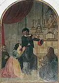 Pacciûgo and Pacciûga, one of the two paintings shown at the Santuario di Nostra Signora Incoronata