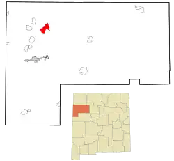 Location in McKinley County and the state of New Mexico
