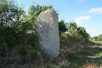The Menhir de la Chenillée [fr] in Saint-Vincent-sur-Graon