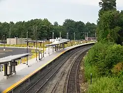 Platform foundations next to a curved railway line