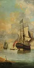 An English Flagship Saluting