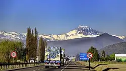 Ocoa with Aconcagua in the background.