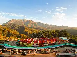 Rows of shoplots in Kundasang town.