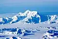 Mount Saint Elias (centered) with Mount Newton left of centre
