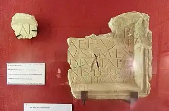 Dedicatory inscription from the Pouillé temple (Musée de Thésée).