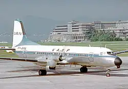 White-and-blue plane on the tarmac