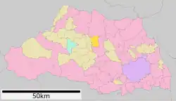 Location of Namegawa in Saitama Prefecture