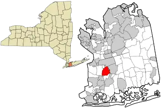 Location in Nassau County and the state of New York