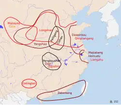 A map of the main cultural groups in Neolithic China