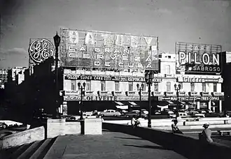 Neon signs at Calle Belascoain seen from Maceo Park