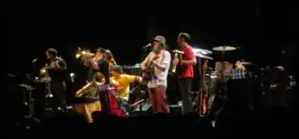 The band onstage