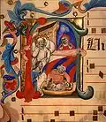 The Birth of John the Baptist, miniature on vellum by Niccolò da Bologna, National Gallery of Art, Washington DC, late 14th century