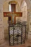 Romanesque wooden Christ inside San Paragorio.