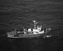 The Soviet Navy Project 07452 experimental vessel (de facto reconnaissance vessel) OS-572