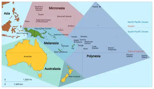 UN geoscheme for Oceania   Australia and New Zealand   Melanesia   Micronesia   Polynesia