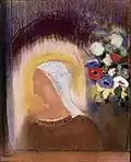 Odilon Redon, Profile and Flowers; 1912. 70.2 x 55.2 cm; Pastel on paper