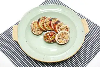 Ojingeo-sundae (squid sundae with mung bean sprouts and other ingredients as filling)