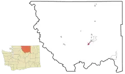 Location of Okanogan in Okanogan County, Washington