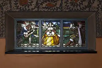 Stained glass Rival Suitors by Olga Gummerus-Ehrström [fi], 1905