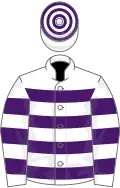 White, purple hoops