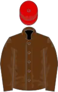 Brown, maroon cap