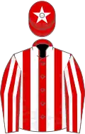 Red and white stripes, red cap, white star