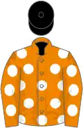 Tangerine, white spots, black cap