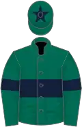 Dark green, dark blue hoop and armlets, star on cap
