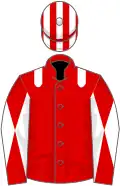 Red, white epaulettes, diabolo on sleeves, striped cap