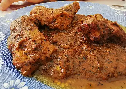 Chicken with chicatana sauce