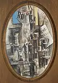 Pablo Picasso, 1912, Violon, verre, pipe et encrier (Souvenir of Le Havre), oil on canvas, 81 x 54 cm, National Gallery in Prague, Czech Republic