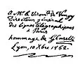 Pantelegraph image, Paris to Lyons on 10 Feb 1862