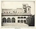 Photograph captioned 'Scene of the transfer of the sovereignty of the Punjab to the British Government; 29th March, 1849.', the Shish Mahal of the Lahore Fort, where the Sikh Empire was formally annexed.