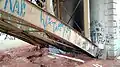 Graffiti on the viaduct's support structure.
