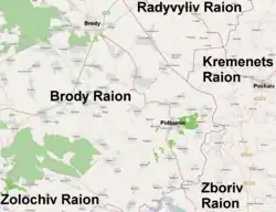 Pidkamin and vicinity (before the 2020 administrative reform)
