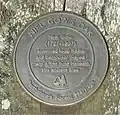Commemorative plaque at the site