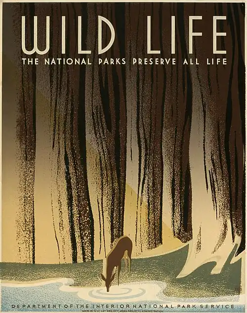 Image 17Poster for the United States National Park Service at Federal Art Project, by Frank S. Nicholson (edited by Durova) (from Wikipedia:Featured pictures/Artwork/Others)