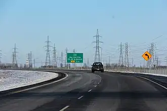Approaching Route 205 and Autoroute 30 interchange in Beauharnois.
