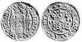 Riga three gold dukat coin (gold 986, weight 10.66 g, diameter 30.0 mm. minted in 1572).