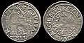 Riga silver coin (silver 437.5, weight 2.70-2.85 g, diameter 22.0-23.2 mm, minted 1564–1569, 1579).