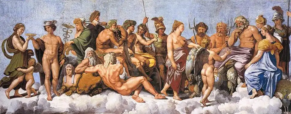 Like the pantheon of Greek gods, Tolkien's Valar behave as a group, making Middle-earth appear polytheistic.[1]