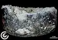 Ribbeck Meteorite, flight-oriented individual (Spectacular fusion crust, Sample F82, lateral view)