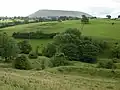 Part of the former Rimington mines with Pendle Hill in the background.
