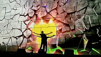 During the climax of the guitar solo in "Comfortably Numb"