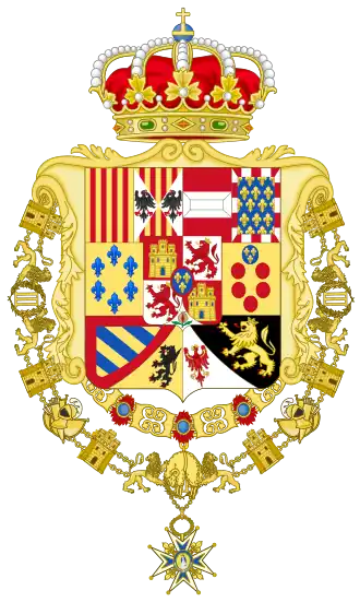 Coat of arms of Alfonso XIII (1886–1924/1931)[69][70]