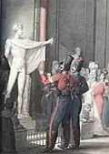 The Cossacks in the Louvre at the statue of Apollo Belvedere shortly after the capture of Paris (1814). By Georg Emanuel Opiz