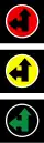 S-3a - directional traffic light with signals for driving straight ahead and turning left