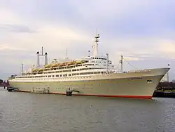 Rotterdam as she is today, permanently moored as a hotel and museum.