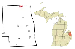 Location of Minden City, Michigan