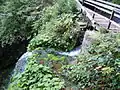 Dam facility and edge of the lower main waterfall